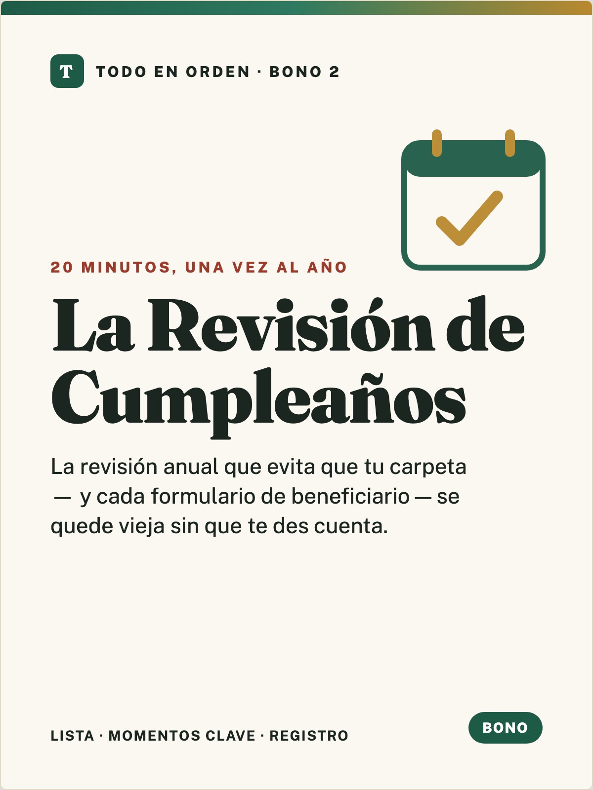 Portada de La Revisión de Cumpleaños