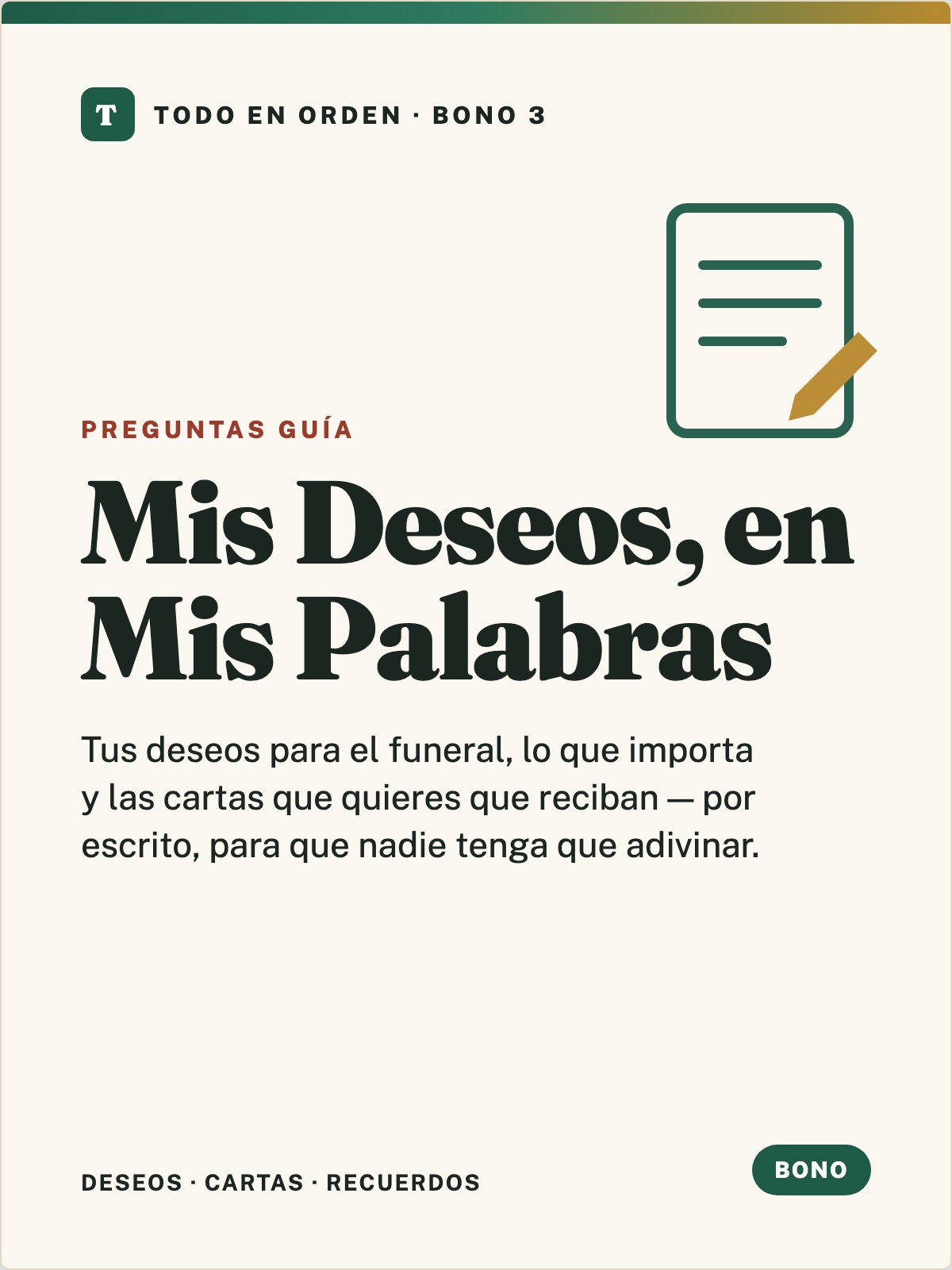 Portada de Mis Deseos, en Mis Palabras