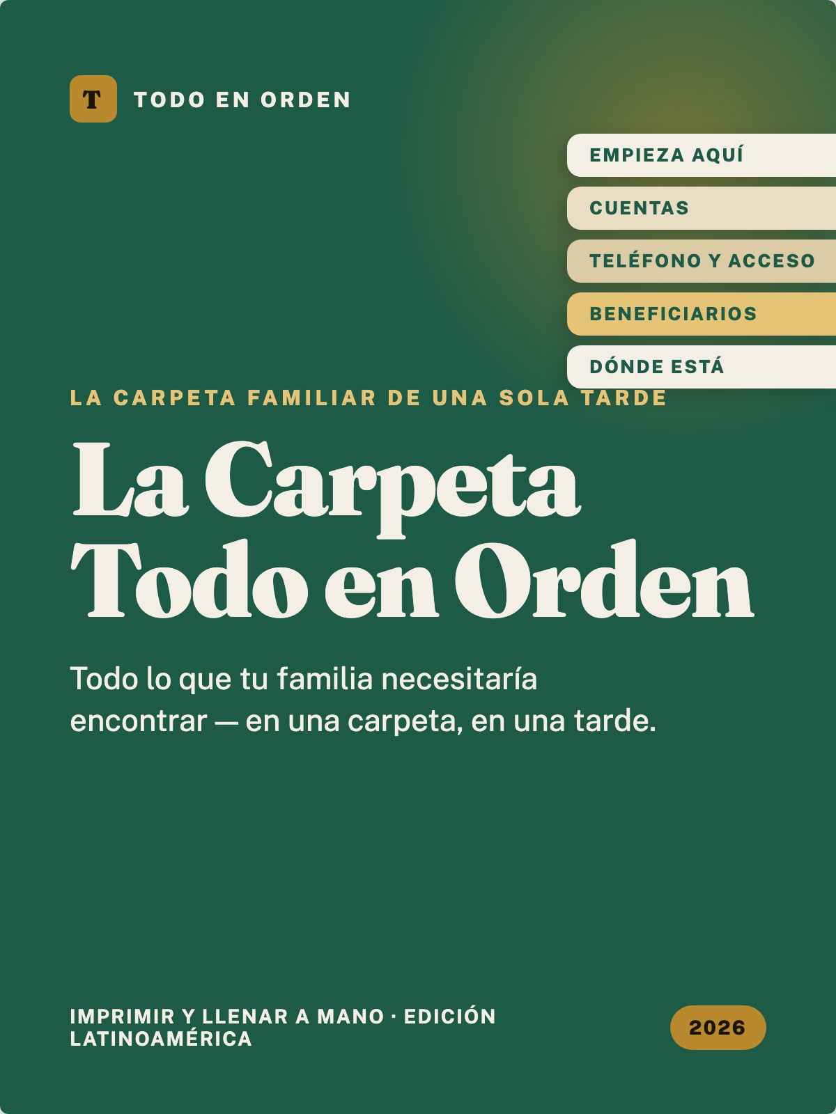 Portada de La Carpeta Todo en Orden